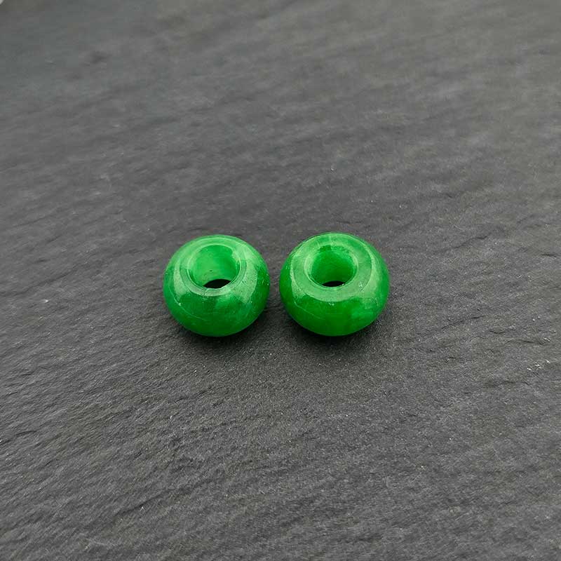 비즈톡 [J2-601-09]천연옥펜던트 비취옥론델링 10mm(내경3.3mm) 비취 ,1개