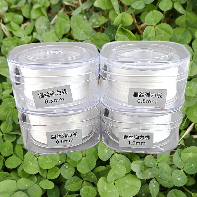 비즈톡 [TS-1-40]납작우레탄줄 0.3mm 0.6mm 0.8mm 1mm (팔찌고무줄) ,1롤