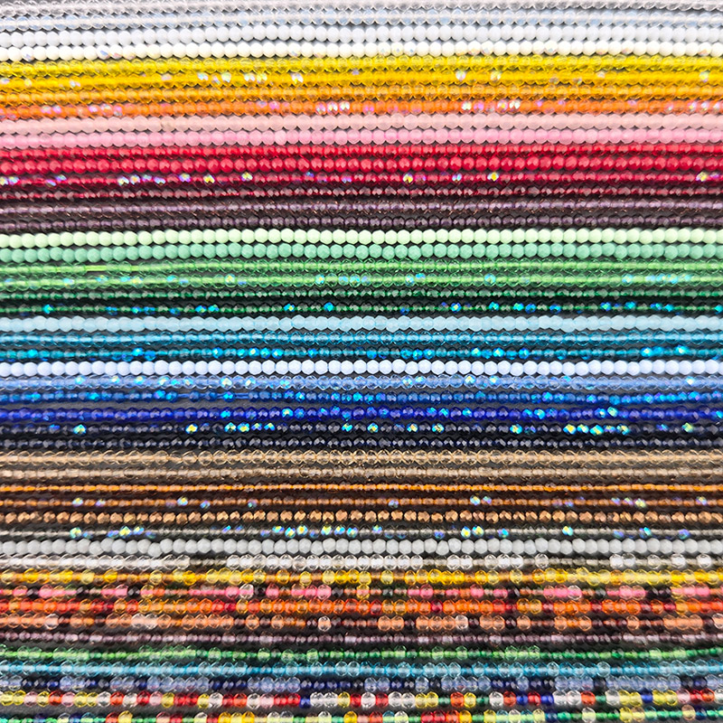 비즈톡 [J5-31-00]크리스탈축구볼 수정컷 2mm 단색 멀티믹스 49color ,1줄(약180개)