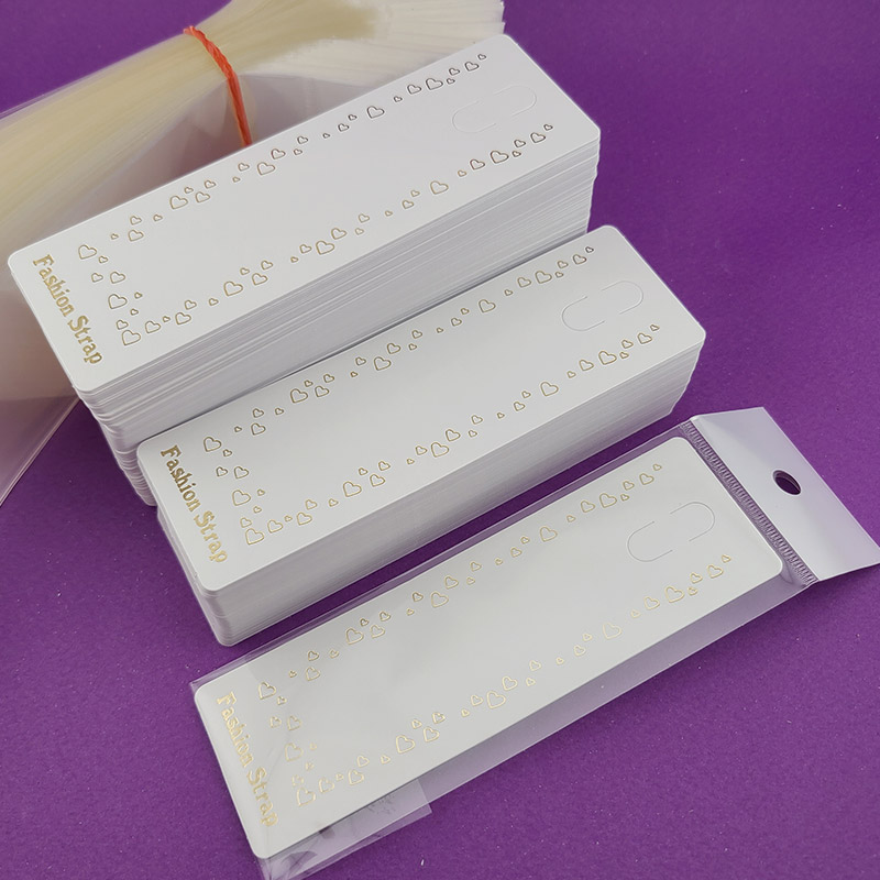 비즈톡 [Z-27-01]핸드폰스트랩 포장지 42x133mm 화이트종이+헤더OPP ,1팩(200세트)