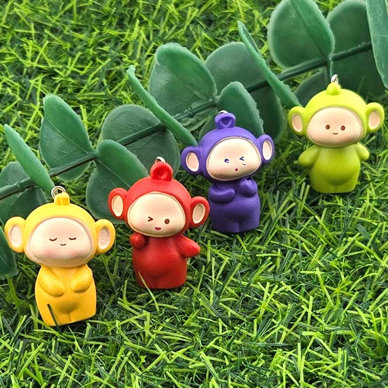 비즈톡 [PB-2-09]아크릴펜던트  컬러꼬마인형 고리형 29x35mm (키링용) ,1개