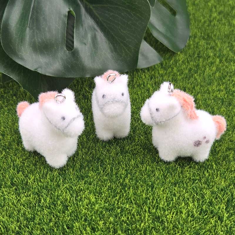 비즈톡 [PF-1-45]후로킹펜던트 붉은말의해 조랑말 30x30mm ,1개