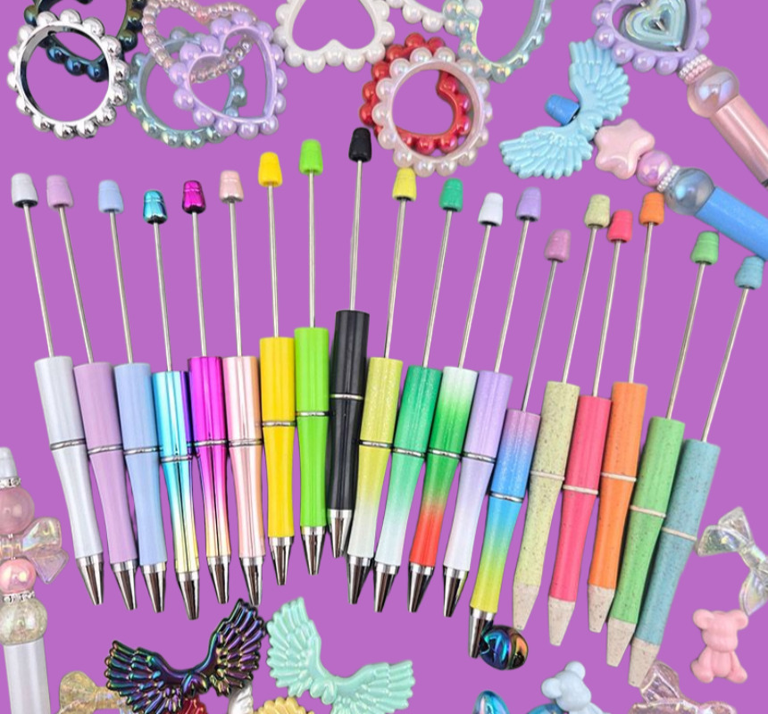 비즈톡 [BG-1-01]볼꾸 볼펜꾸미기 펜꾸 꾸미기재료 비즈볼펜 14.5cm ,1개