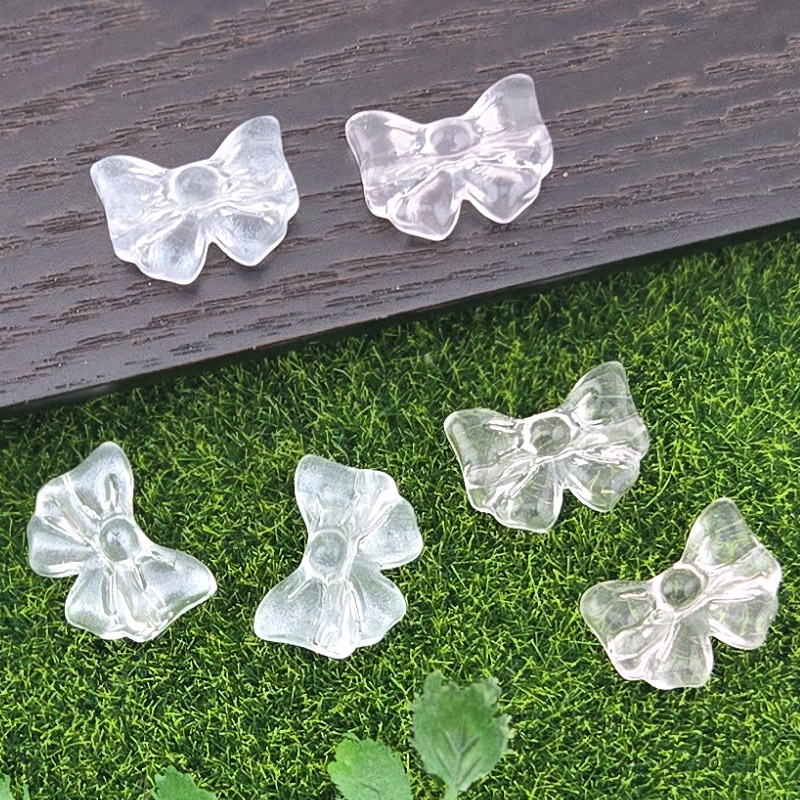 비즈톡 [PA-030]글라스리본 리본통과형 16x12mm (내경1mm) 가로홀  ,1개