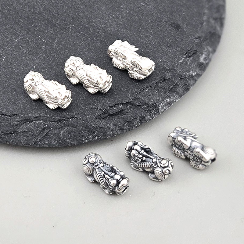 비즈톡 [SVP-08-14]순은펜던트 실버999 금은보화 재물운 초미니비휴 13mm ,1개