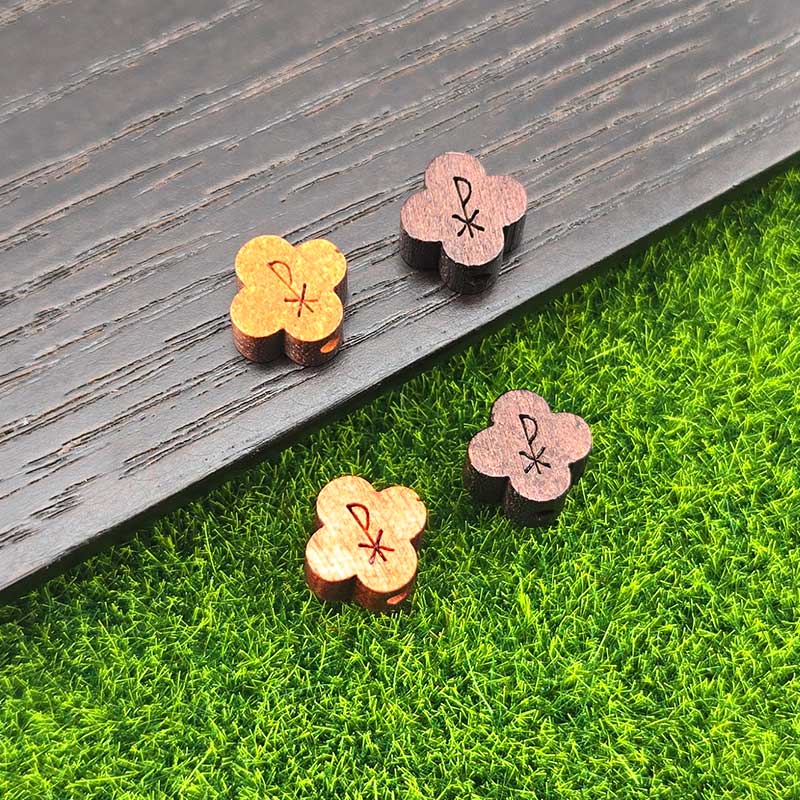 비즈톡 [DW-7-01]카톨릭묵주만들기 우드십자가 자작나무 XP십자가 크로바십자가 10mm ,1개