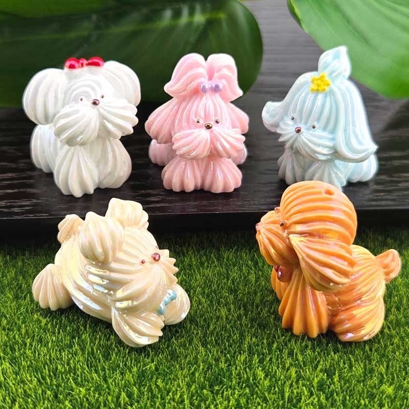 비즈톡 [BG-5-06]볼꾸파츠 아크릴 오로라털복실강아지 27mm (내경2.2mm) 볼꾸비즈 키링용 ,1개